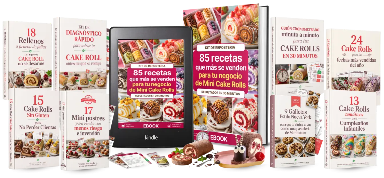 Cake Rolls Express con el ebook principal y sus ocho bonos