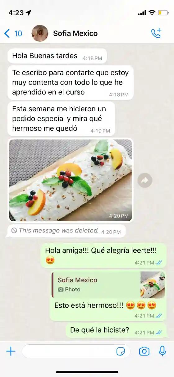 Testimonio real de Sofia sobre lo aprendido y su Cake Roll terminado