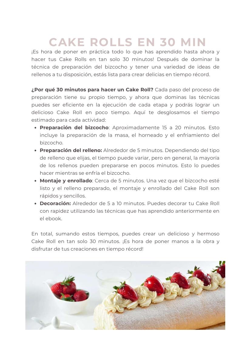 Página interior sobre Cake Rolls en 30 minutos
